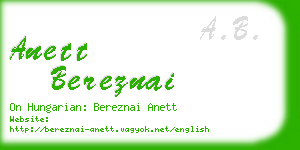 anett bereznai business card